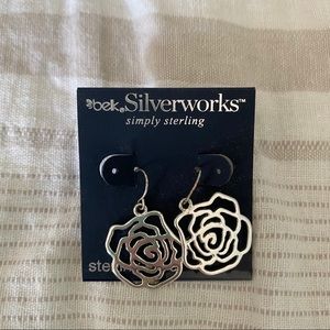 Rose Earrings | Silver